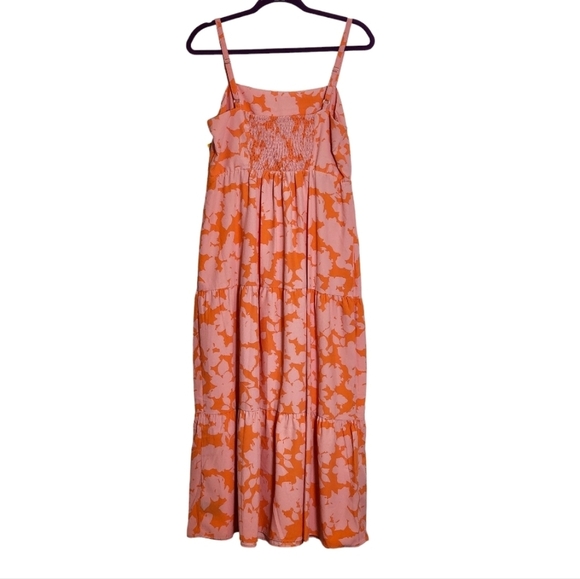 Anthropologie Social Standard By Sanctuary Pink Coral Floral Maxi Dress, Sz Med - Picture 5 of 10